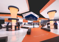 3D rendering of Primetals Technologies' booth at METEC 2019 in Düsseldorf, Germany. © Primetals Technologies